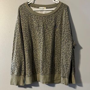 C&C California Green Animal Print Top Size 3X